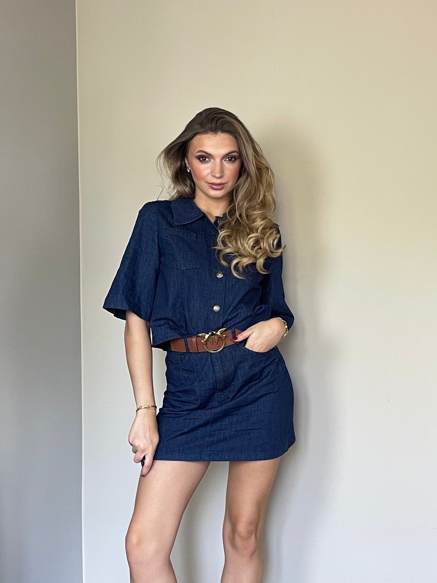 Blue denim set