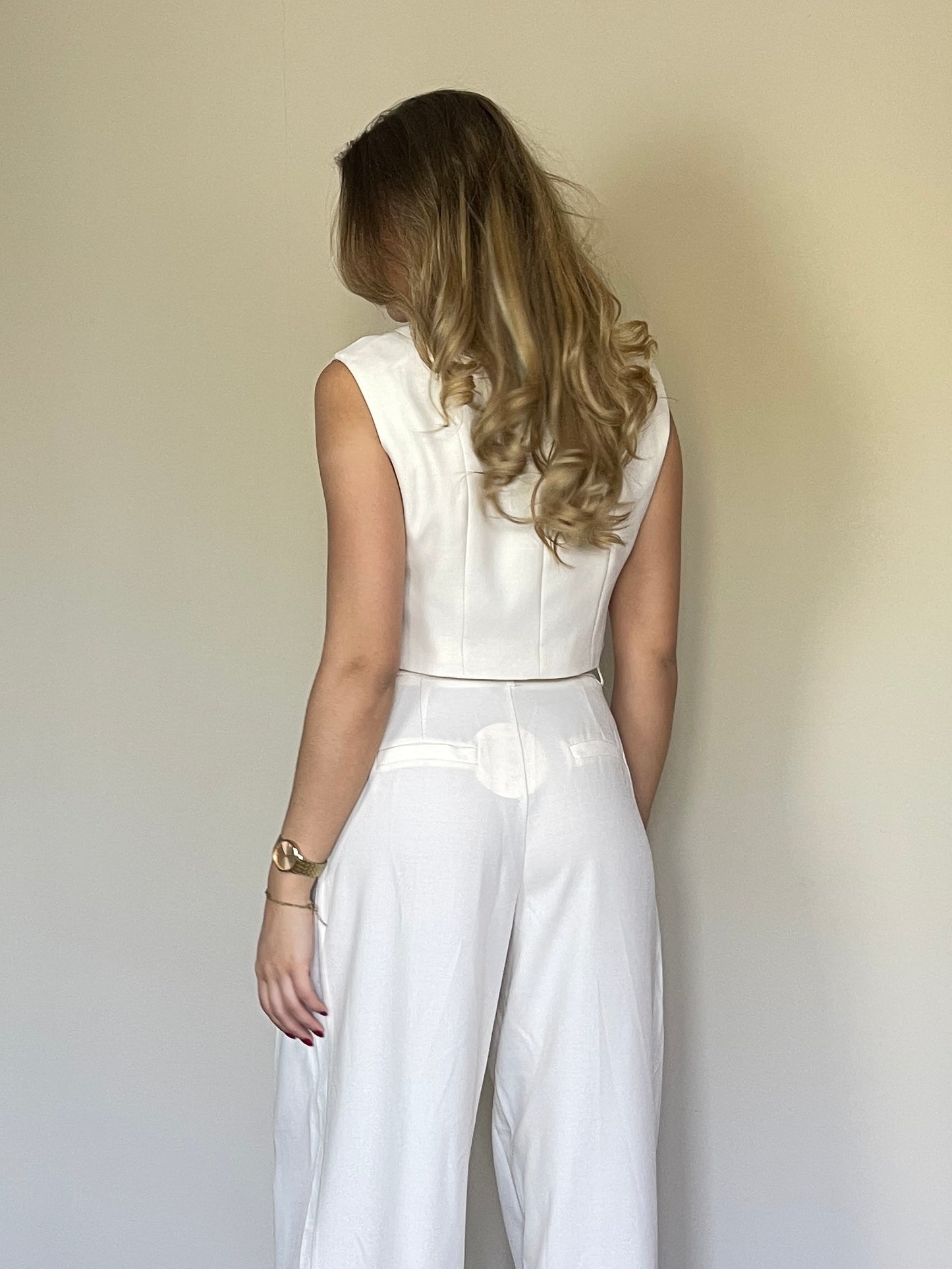 White lauren gilet