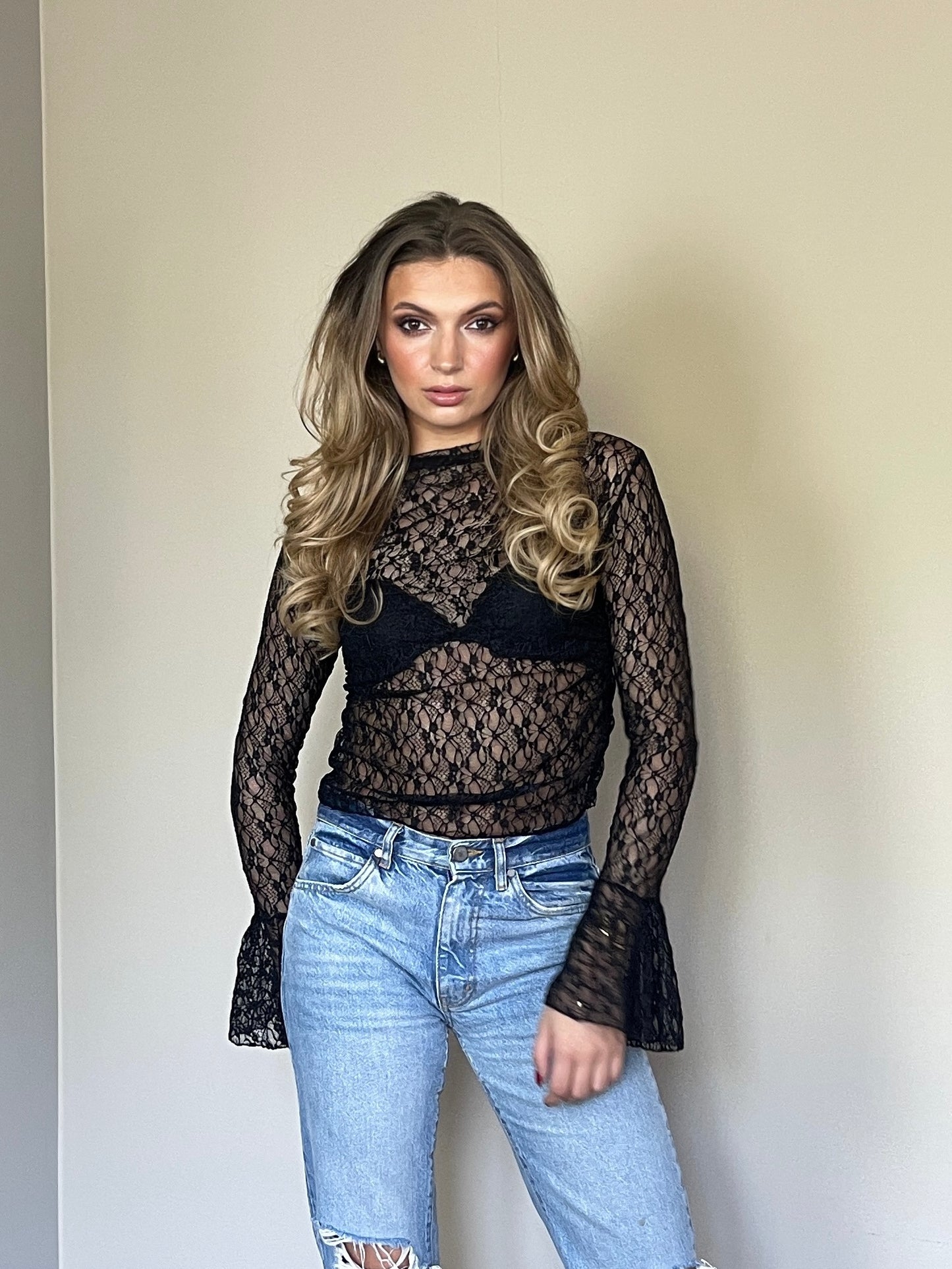 Black lace top