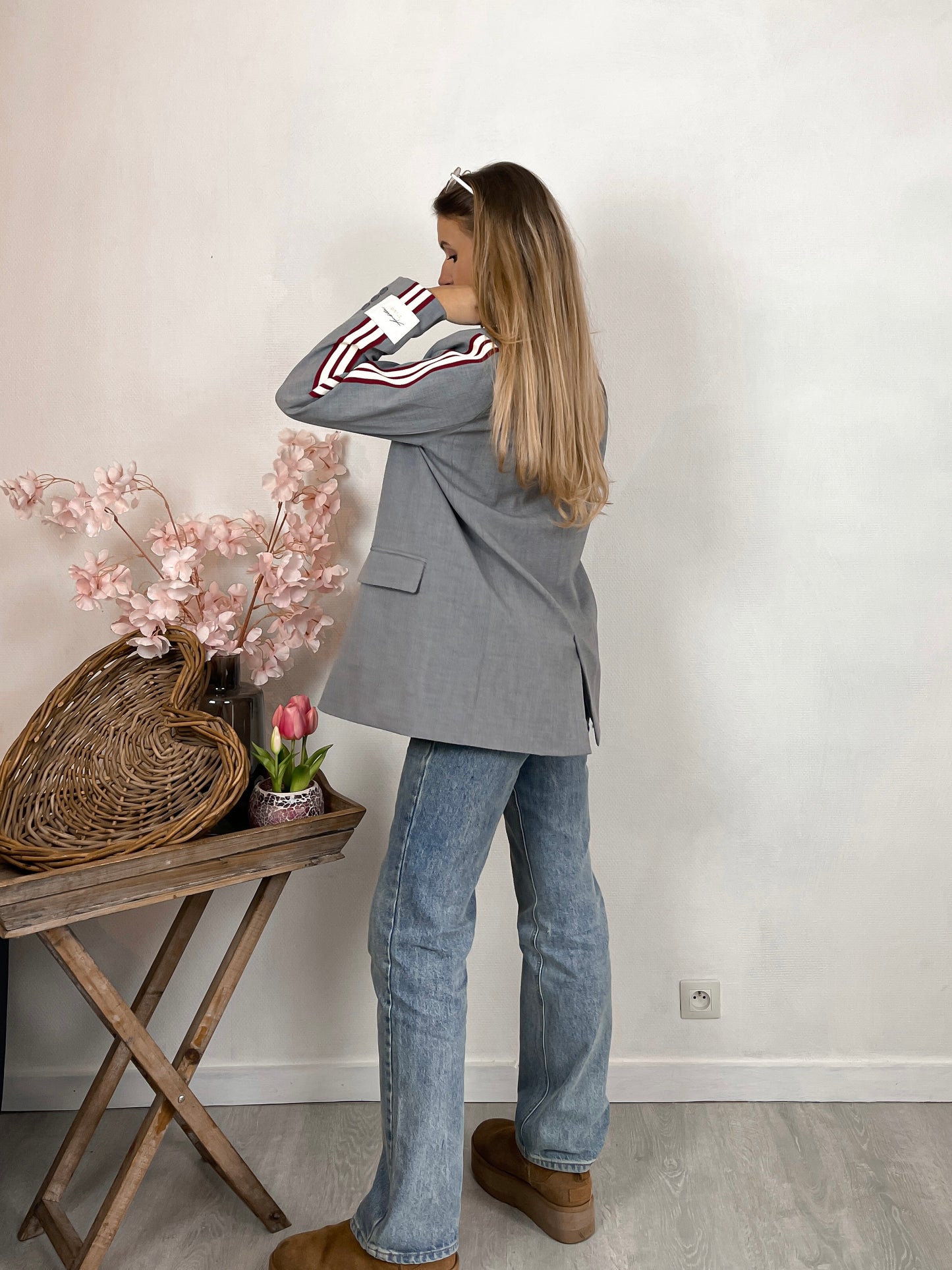 Grey striped blazer