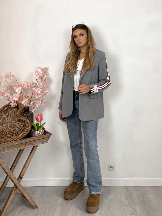 Grey striped blazer