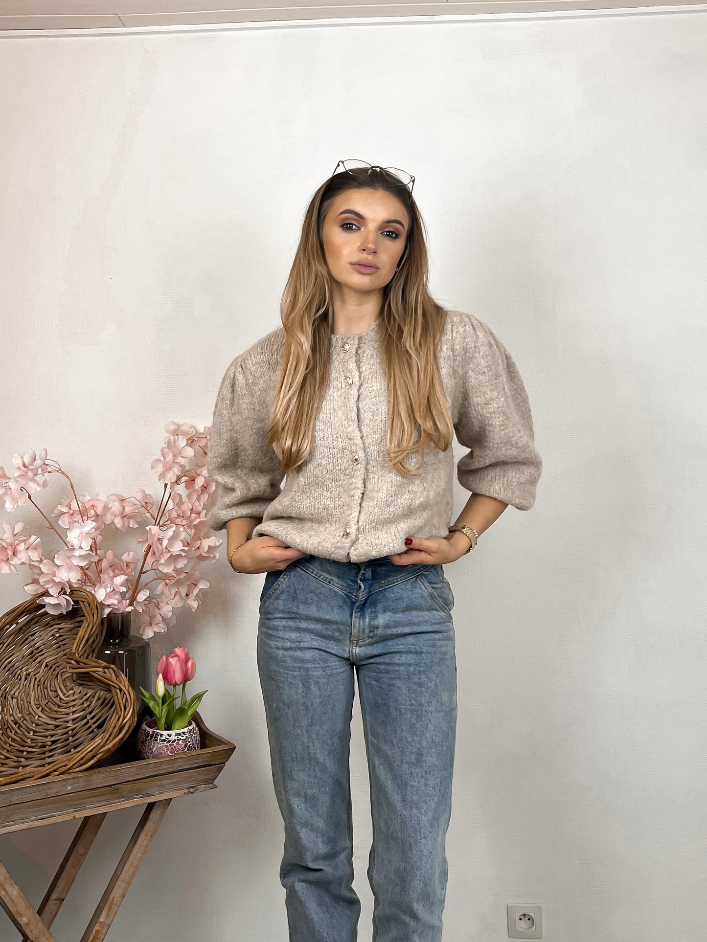 Brown balloon gilet
