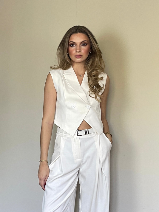 White lauren gilet