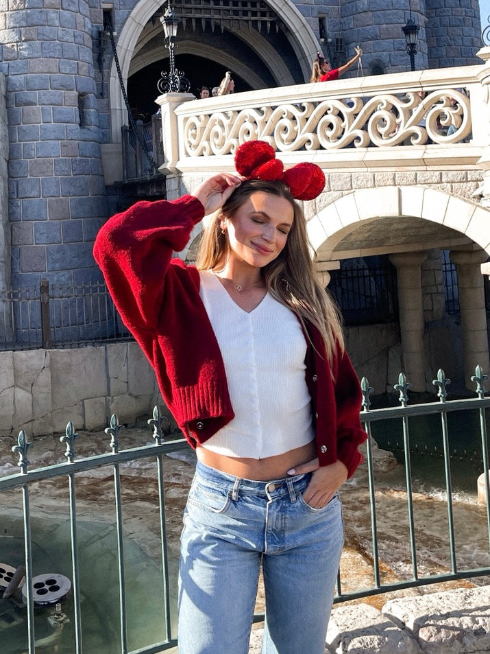 Bordeaux flower knitted vest
