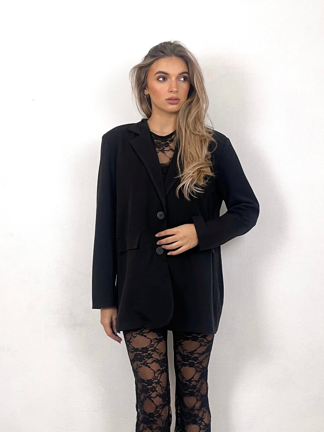 Oversized black blazer