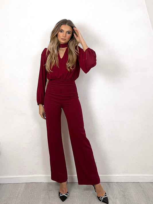 Belle bordeaux jumpsuit