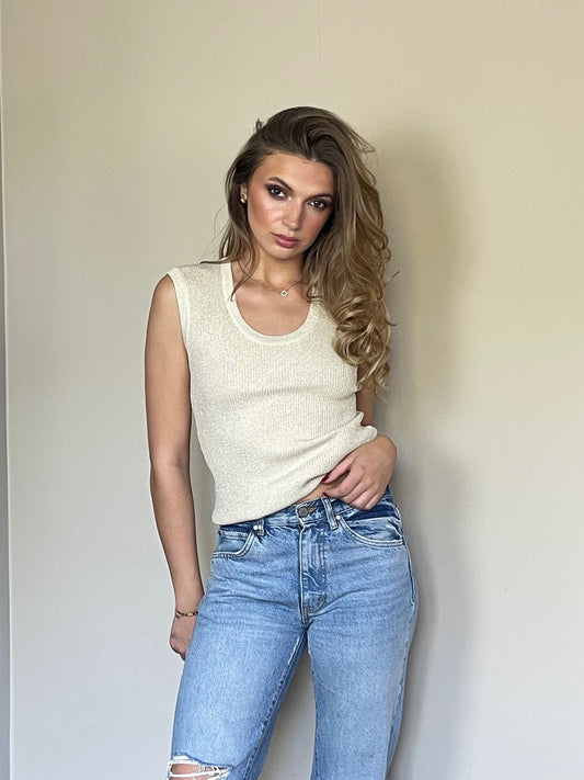 Ecru glitter top