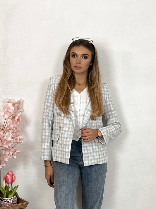 Blue checked blazer