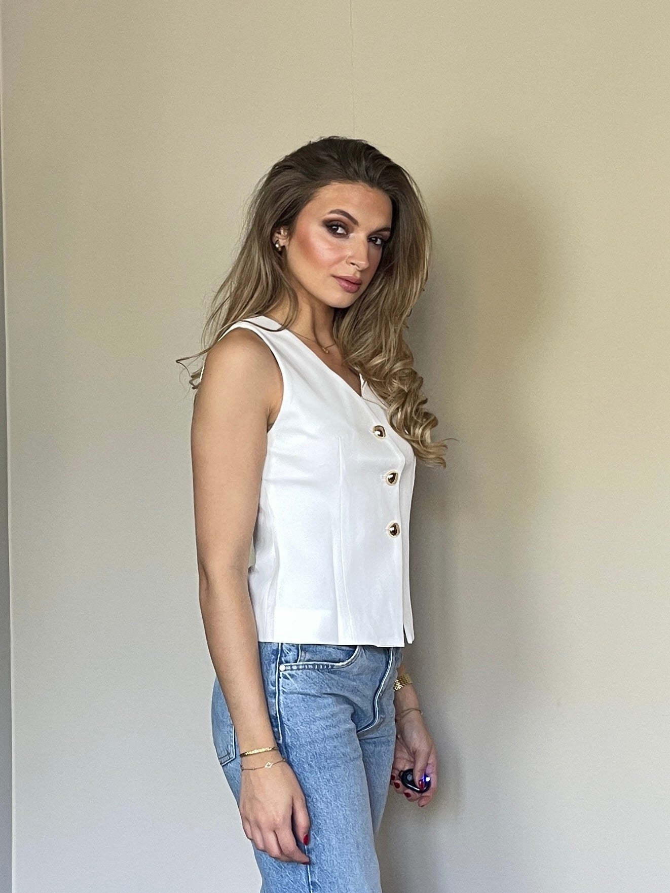 White gilet