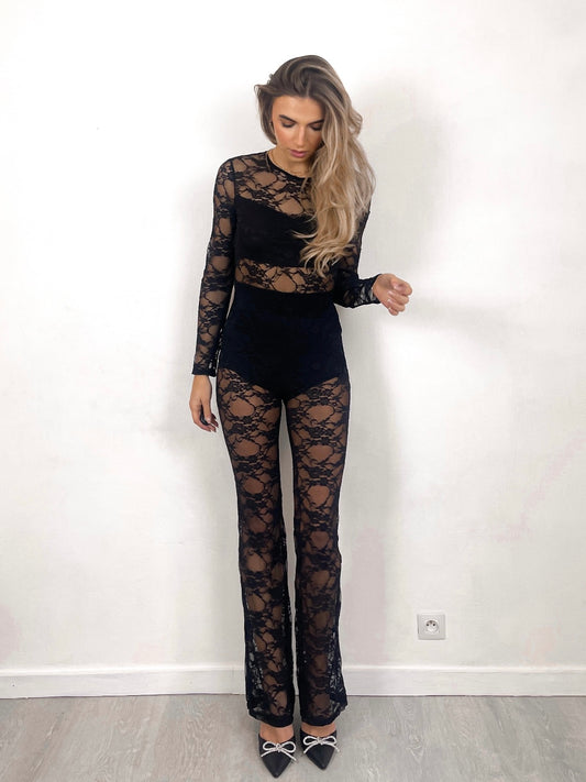 Black lace jumpsuit